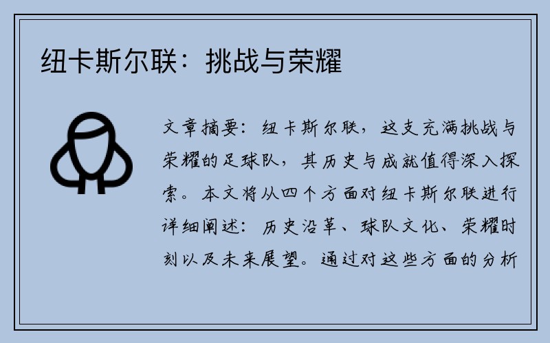 纽卡斯尔联：挑战与荣耀